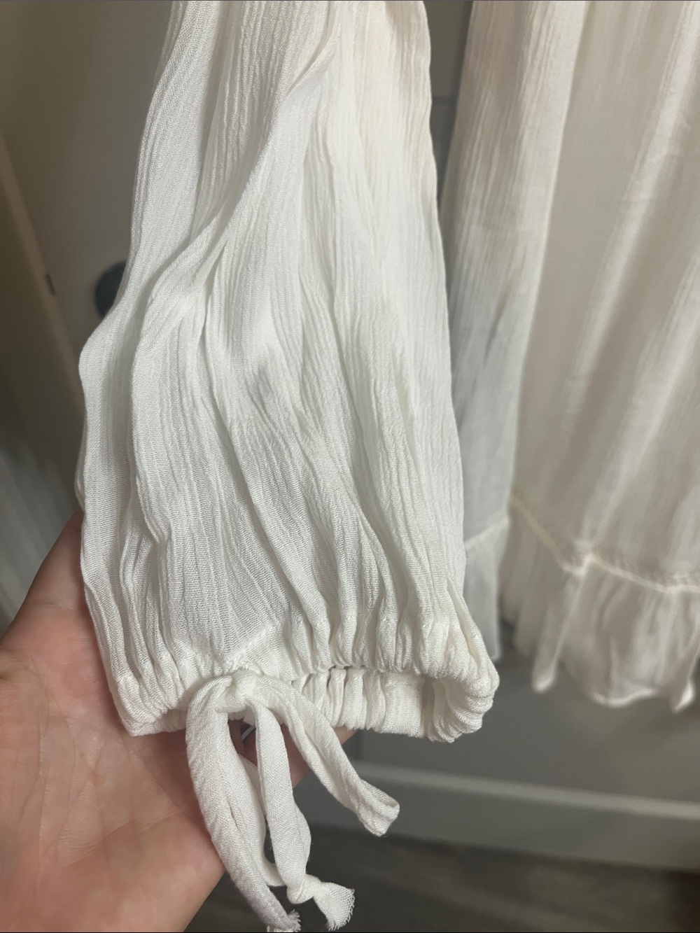 Xhilaration White Peasant Dress with Red Embroidered Yoke - Picture 5 of 13
